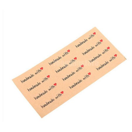 Paper Tags Sticker HAND MADE - With Love Line Shape (1sheet/12pcs)