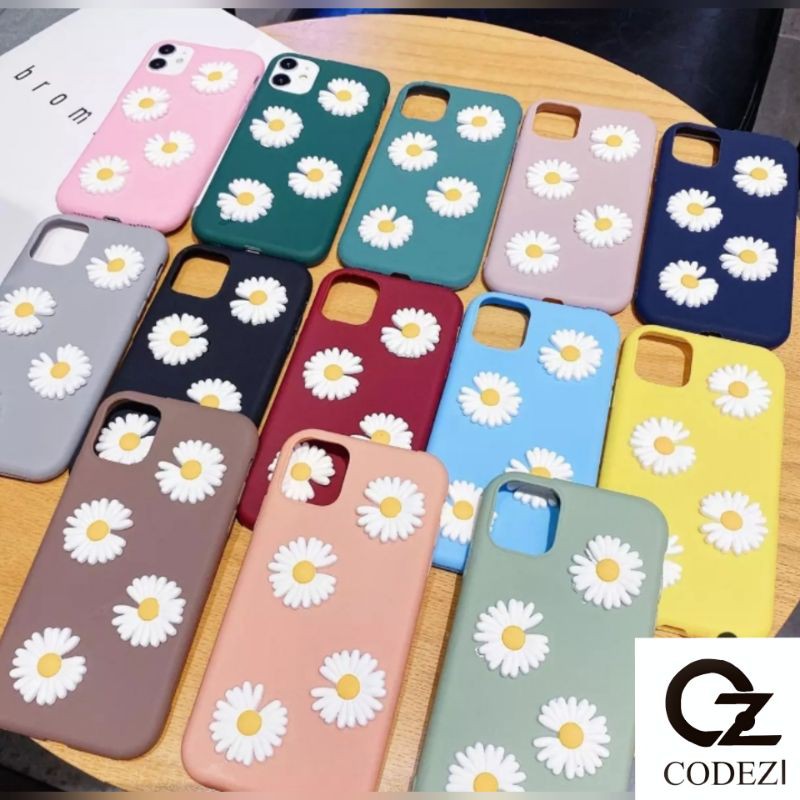 CDZ Case Casing Silikon Macaron Bunga Daisy Tumpul 3D Alltype VIVO