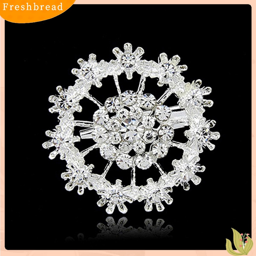 [ TERLARIS]Breastpin Shiny Anti-rust Women Flower Heart Rhinestone Brooch Pin for Wedding