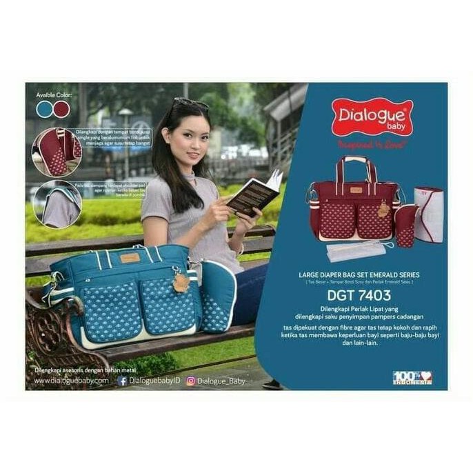 Dialogue Baby Tas Besar Perlengkapan Bayi Emerald Series Dgt 7403 - Hijau Tosca