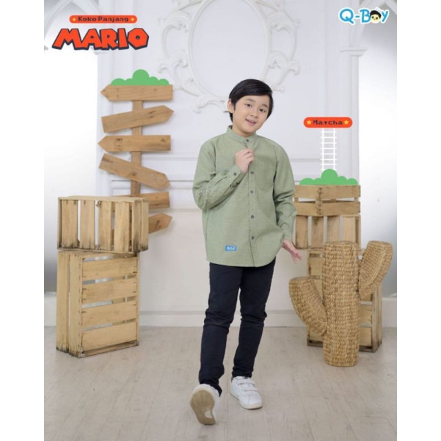 Koko Mario by Qboy | Koko anak Lengan Panjang Bahan Katun