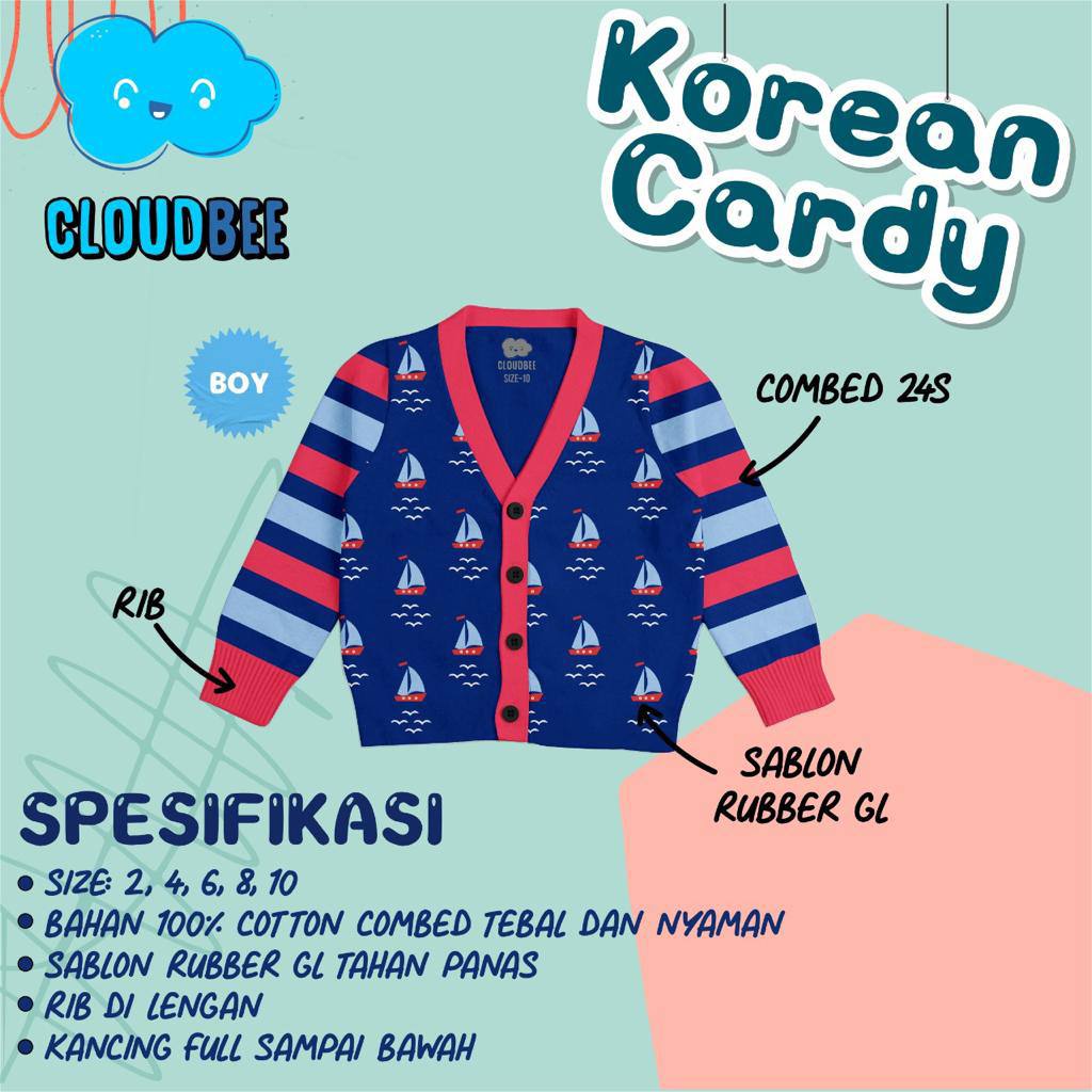 Cardigan Anak Korean Cardy Cloudbee