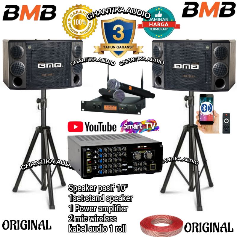 Paket Karaoke Bmb speaker 10 inch CS 850 R DAN AMPLIFIER DA 3000 PRO BT
