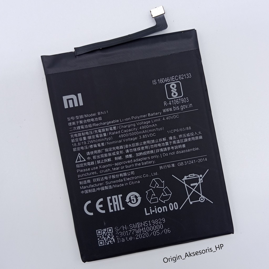 Baterai Xiaomi BN51 Redmi 8 / Redmi 8A Original 100% dc 88