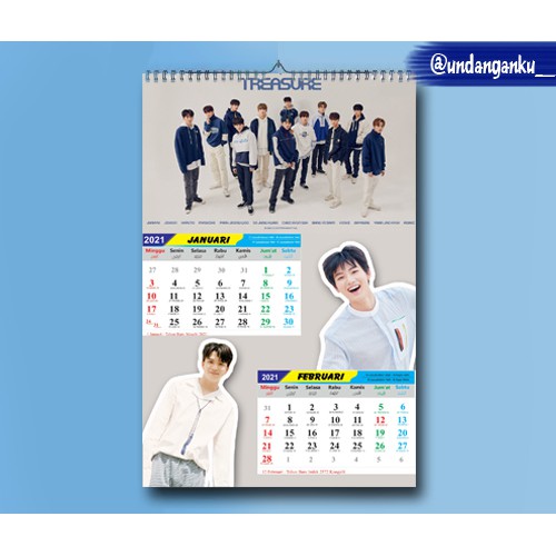

Kalender Treasure Kpop Kalender Gantung Spiral Custom bisa pake Foto Sendiri Kalender 2B6L Murah