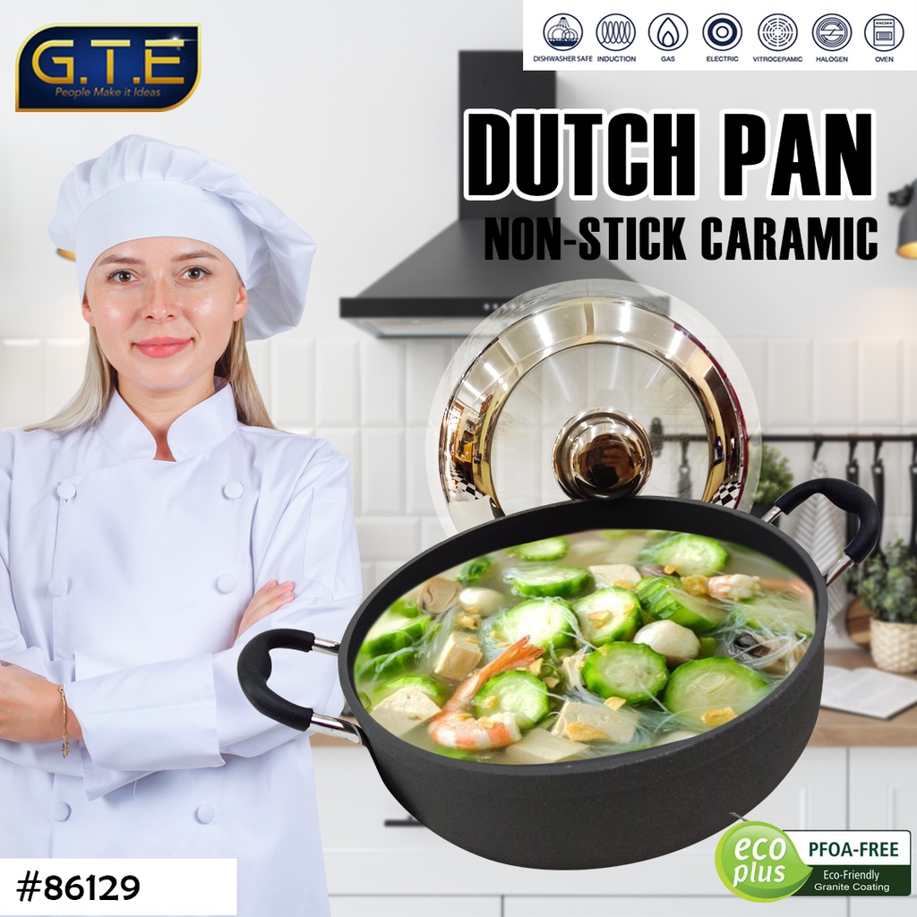 DUCTCH PAN NON STICK CARAMIC 24CM / PANCI NON STICK CARAMIC DIAMETER 24CM