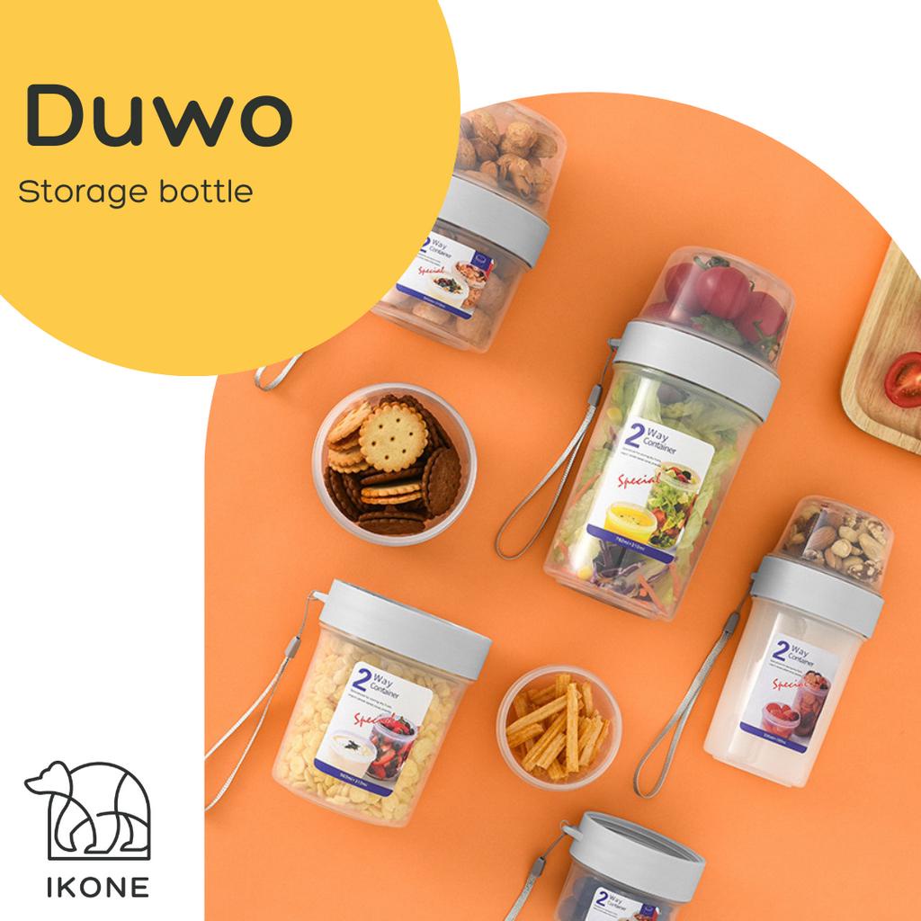 【IKONE】DUWO Tempat Penyimpanan Makanan Kedap Udara Botol Portable Container Bottle Model 2 Tingkat 150ml/330ml 310ml/560ml