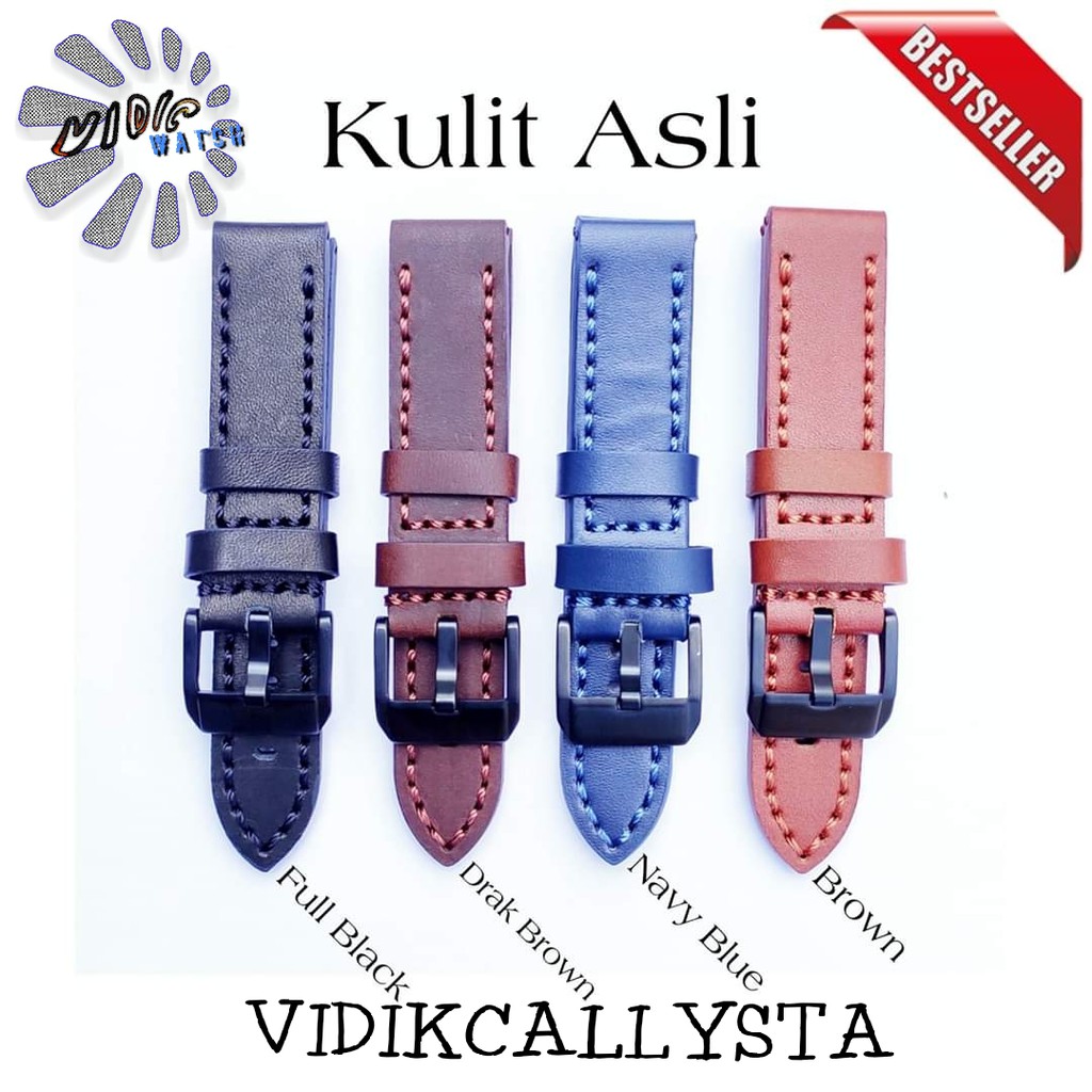 Strap Tali kulit jam Tangan Asli 22 24 Original Leather Strap KULIT ASLI 22MM 24MM