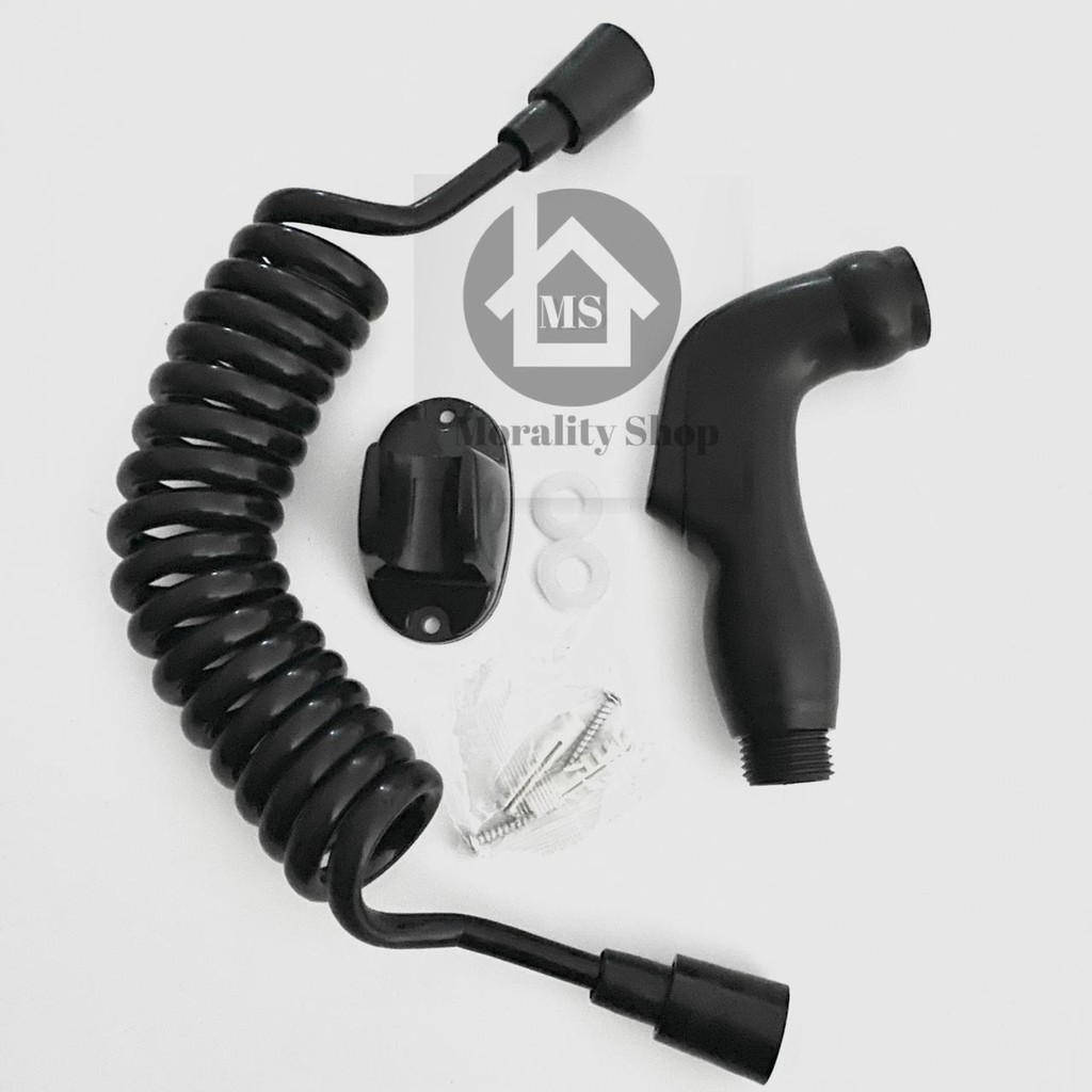 Jet shower Toilet HITAM set 9908H- semprotan air kloset shower cebok bidet selang telefon telpon A57