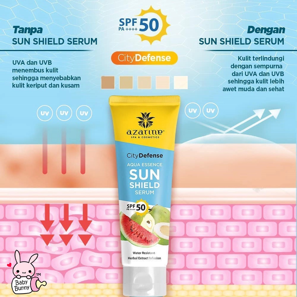 ❤ BELIA ❤ AZARINE Aqua Essence Sun Shield Serum SPF 50 PA+++ &amp; Hydrasoothe Sunscreen Gel SPF45+++ | BABY BUNNY