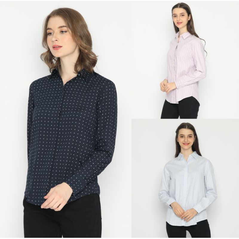 CHAPS OXFORD kEMEJA  WANITA  GU uniqlo check shirt 