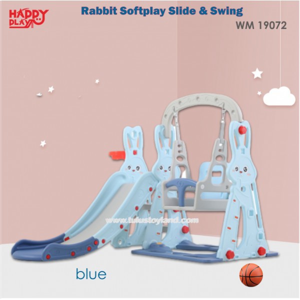 Happy Play Rabbit Softplay Slide Swing Basket WM 19072 19073 Mainan Perosotan Ayunan Kelinci Murah