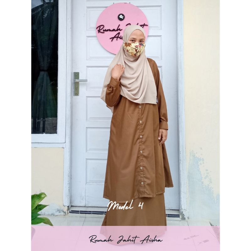 Gamis PNS/PEMDA/PNS Malaysia Kancing (Model 4) | Rumah Aisha