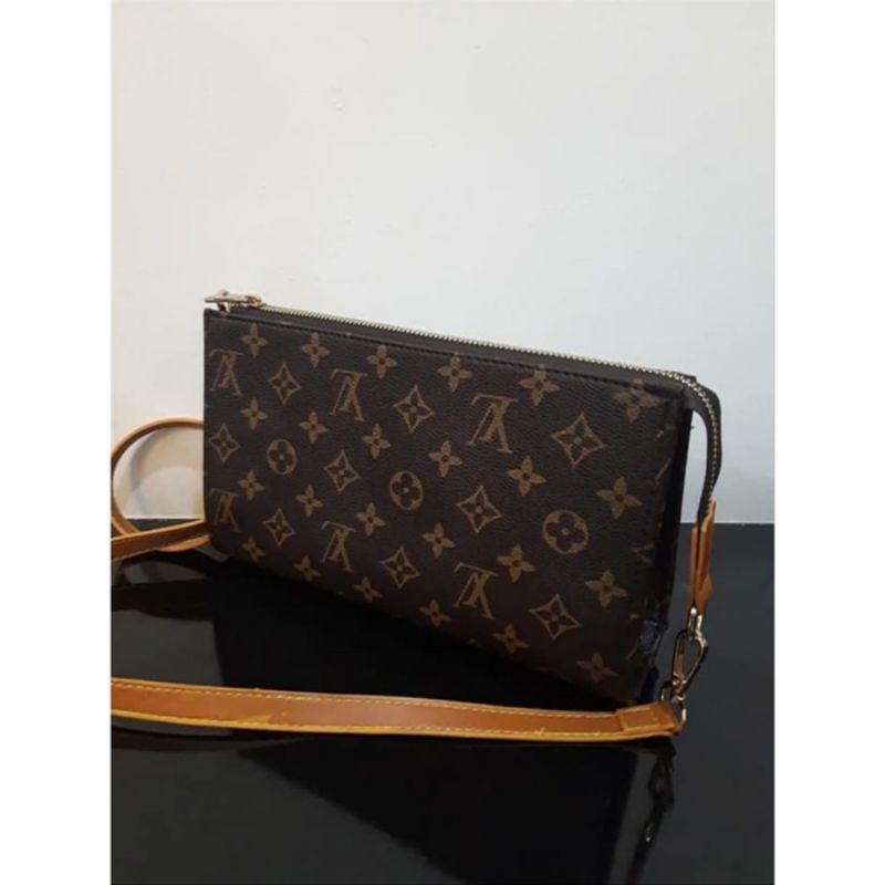 tas wanita tas import tas LV MINI CLUTCH/LV DOMPET 2 FUNGSI - mono
