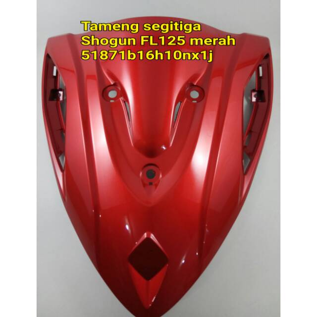 Tameng segitiga New Shogun FL125 merah metalik