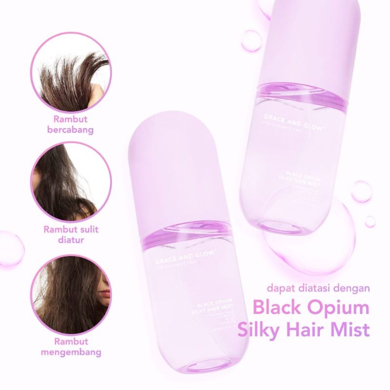 Grace &amp; Glow Black Opium Silky Hair Mist Soft and Silk hair Golden Marula + Olive Oil