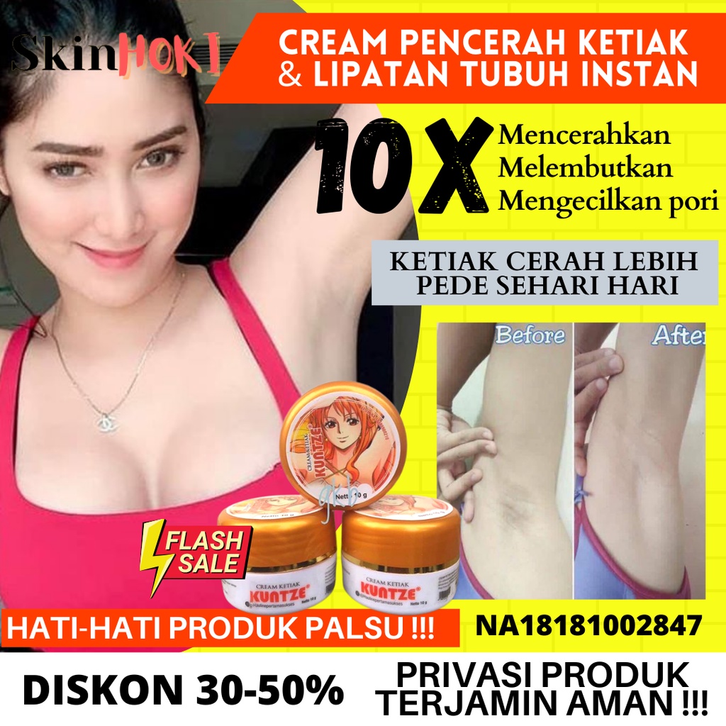 PEMUTIH KETIAK DAN SELANGKANGAN PERONTOK DAKI KUNTZE CREAM PEMUTIH KETIAK 10GR PENGHILANG BAU KETIAK ORIGINAL BPOM