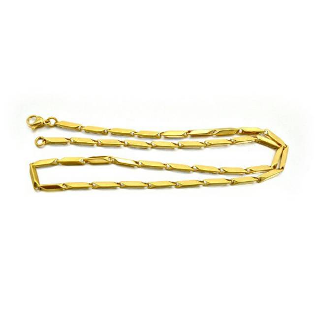 Kalung Titanium Padi Emas Gold Pria Wanita
