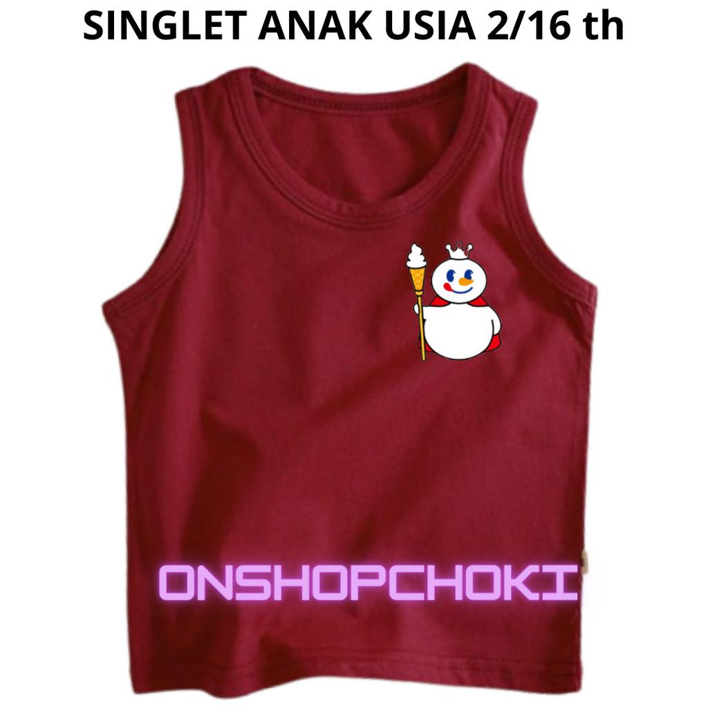 Singlet Anak Anak Laki Laki MIXUE Usia 2-16 TAHUN Tanktop Anak Baju dalaman Anak Katun Asli Ideal Untuk Anak