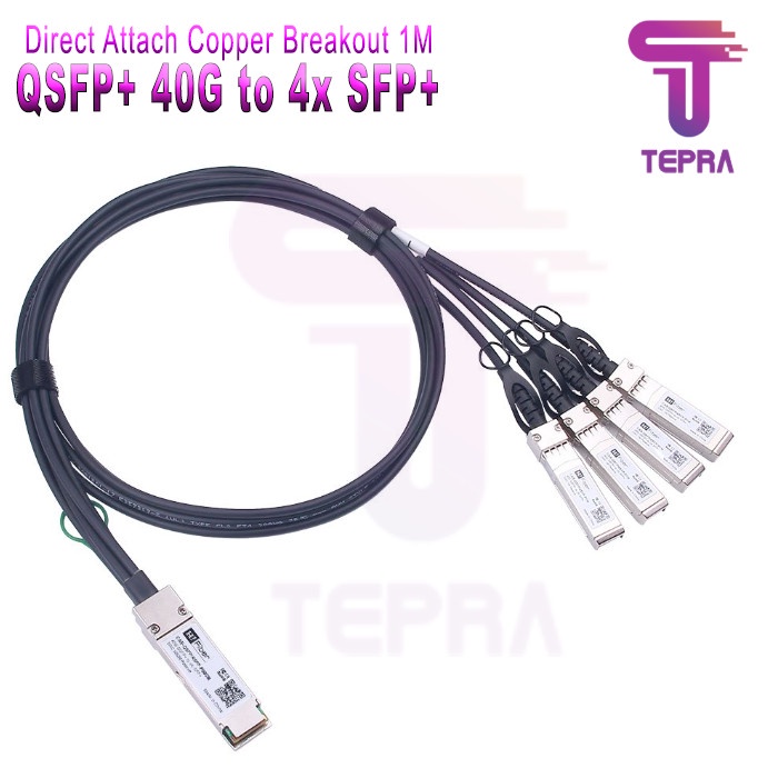 Direct Attach Breakout QSFP+ 40G to 4x SFP+ 10G 1M| QSFP+ 40G DAC