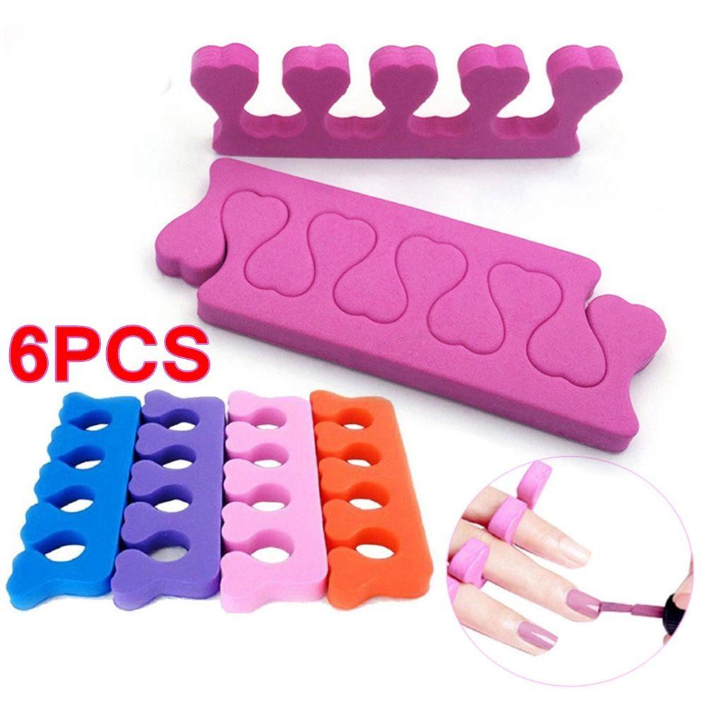 Preva 6PCS Pemisah Jari Jari Jari Jari Jari Jari Pink/Biru/Ungu DIY Manicure Nail Care