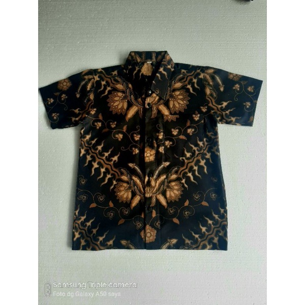 KEMEJA BATIK ANAK,BATIK ANAK.KIDS BATIK.BATIK REMAJA ABG-KERIS HITAM ANAK