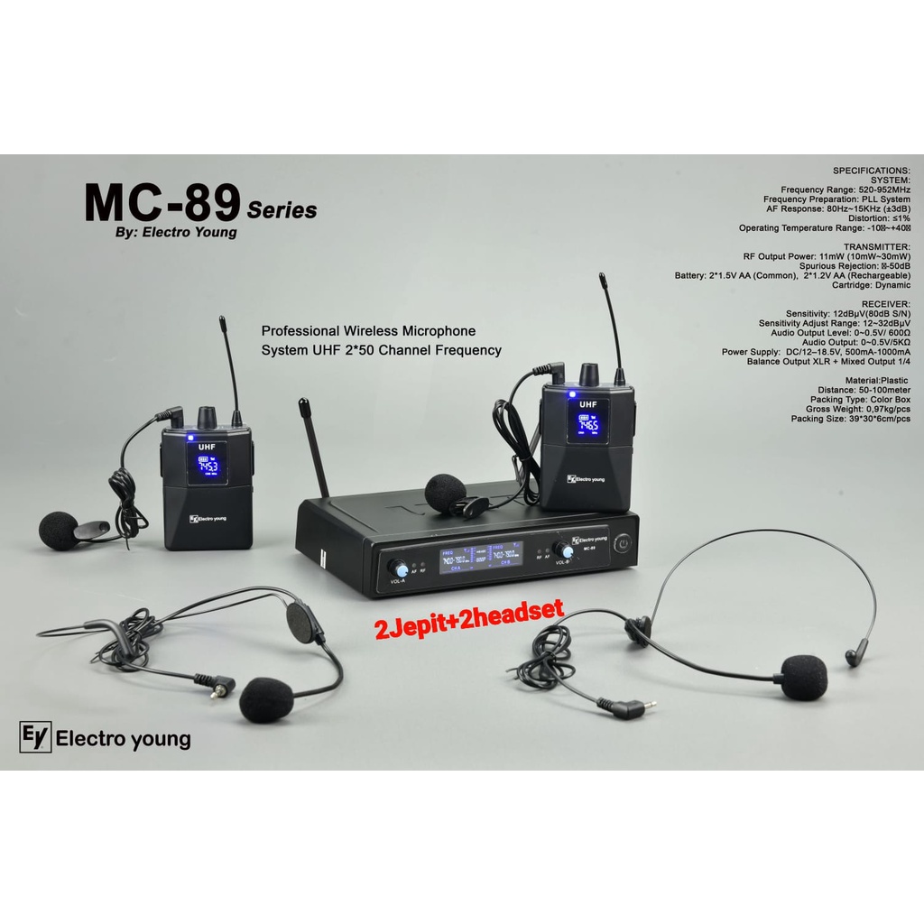 MICROPHONE ELECTRO YOUNG MC89 JEPIT HEADSET MICROPHONE ORIGINAL MC 89