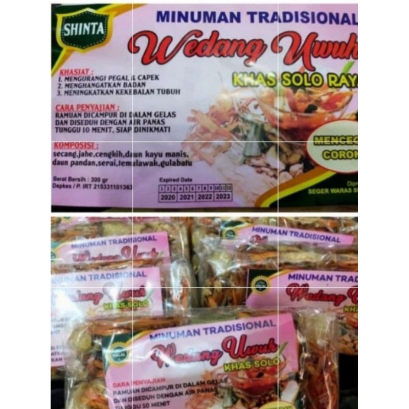 

Wedang Uwuh Rempah Komplit Khas Solo + Gula Batu (isi 10) | Merk Shinta