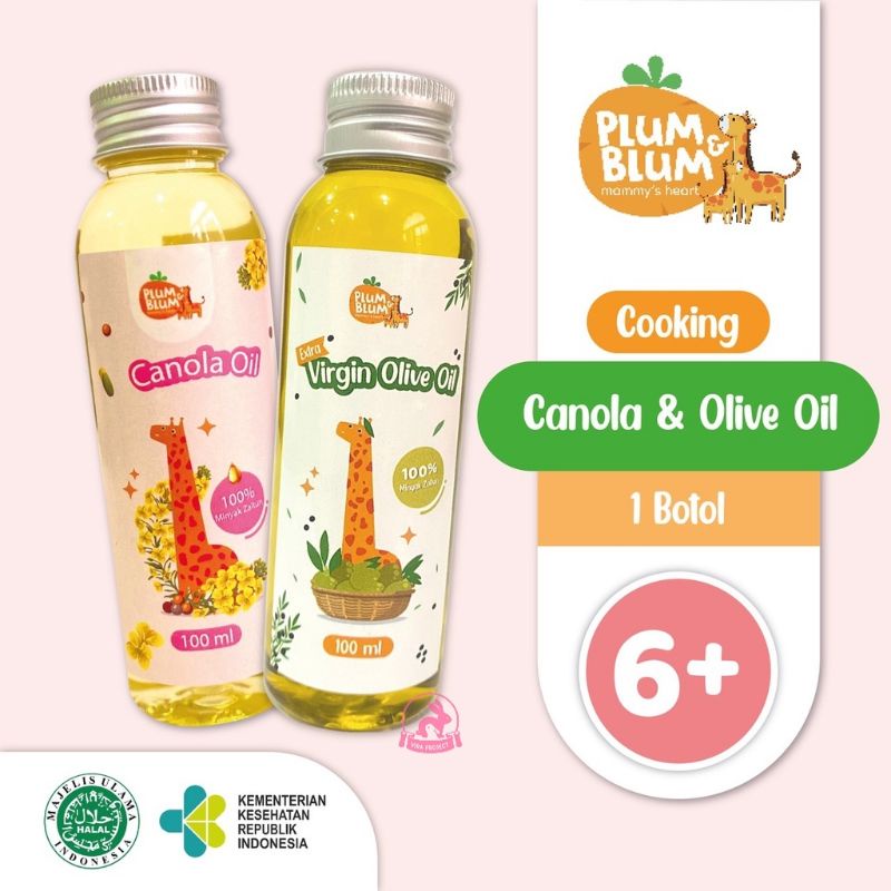 6+ PLUM &amp; BLUM EXTRA VIRGIN OLIVE OIL / CANOLA OIL / COCONUT OIL100ML MINYAK ZAITUN MURNI EVOO MPASI