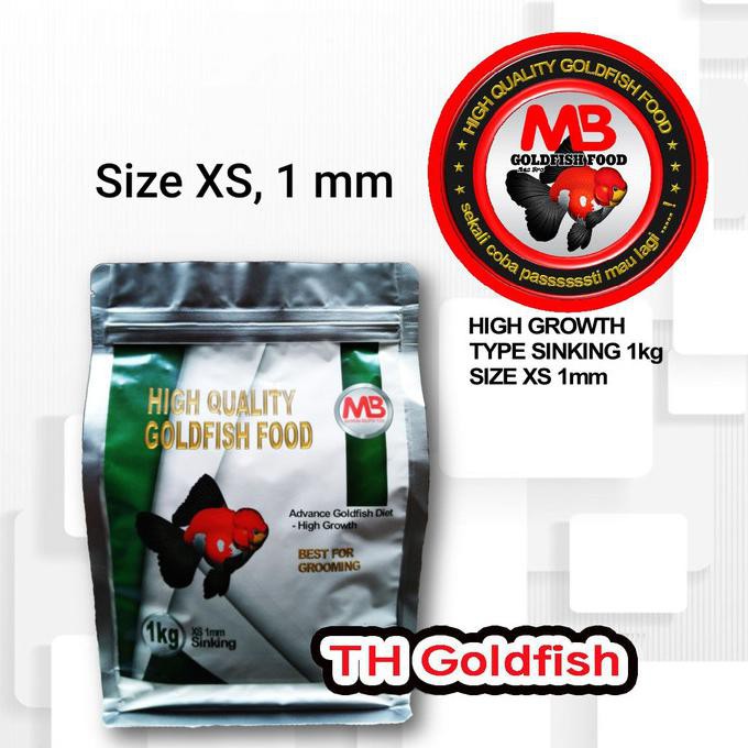 NEW PRODUK MB FOOD HI GROWTH SIZE XS (1 MM) 1 KG. MAKANAN IKAN
