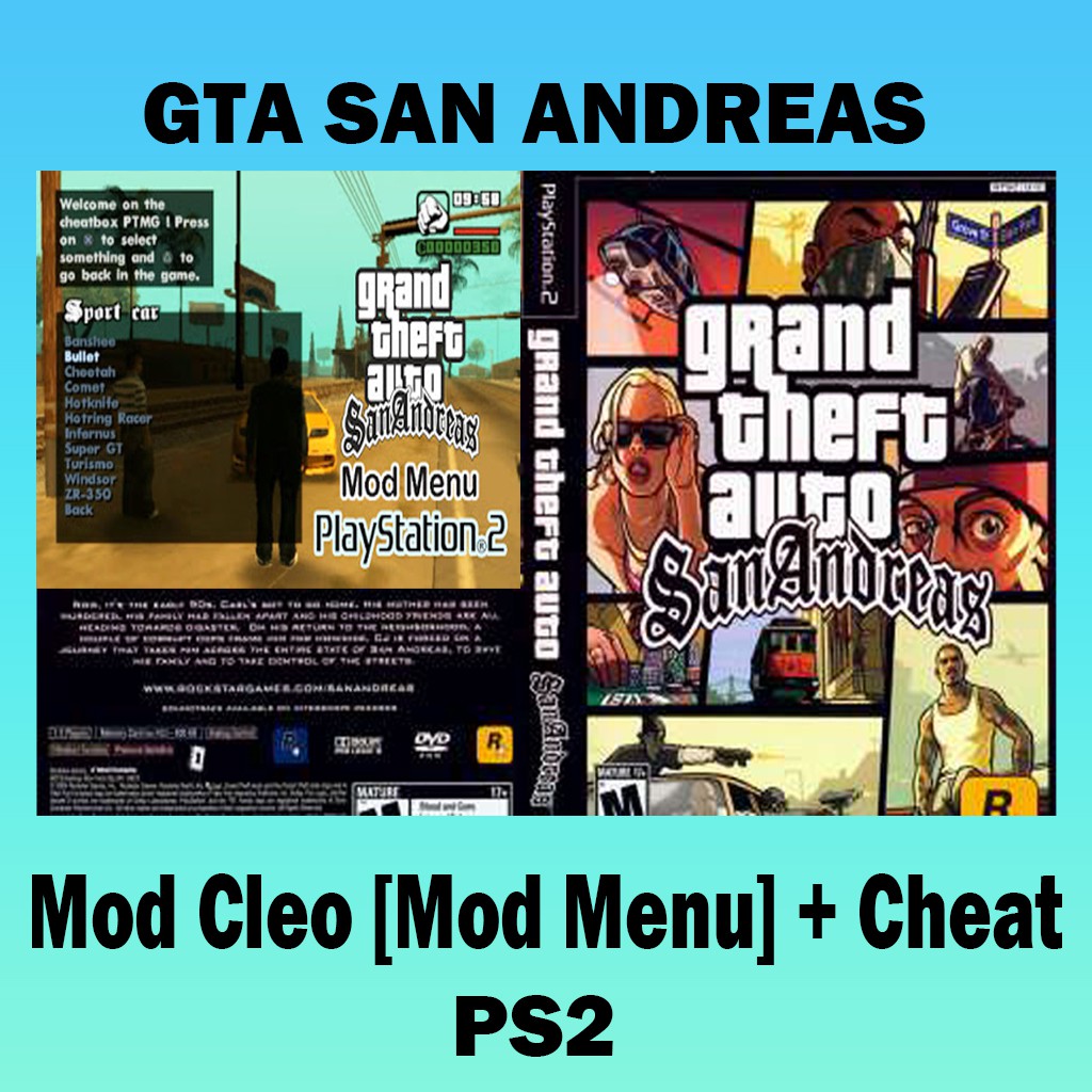 Kaset PS2 GTA San Andreas MOD CLEO (Menu Mod) + Cheat