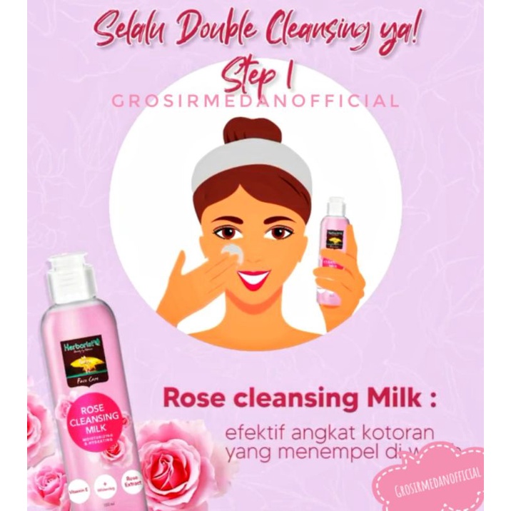 HERBORIST ROSE SERIES - CLEANSING MILK, FACIAL WASH, ROSE WATER, SLEEPING MASK - AIR MAWAR MASKER MAWAR