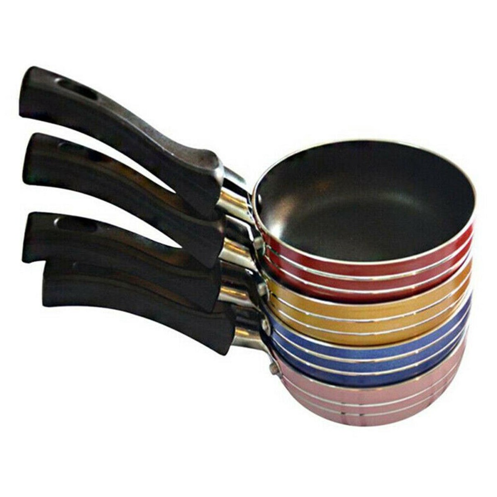 Panci Penggorengan Mini Portable Anti Lengket Bentuk Bulat Untuk Memasak Telur Goreng