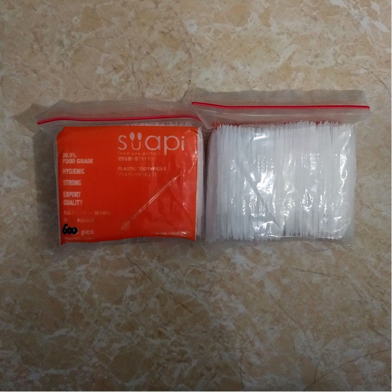 Tusuk Gigi Plastik Suapi Isi 600 Pcs/Biji