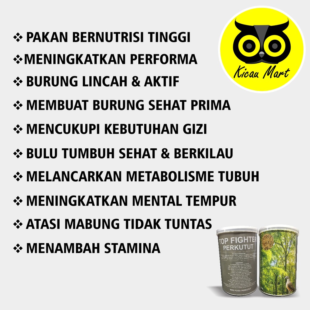 PAKAN MAKANAN BURUNG TOP FIGHTER PERKUTUT SEMPATI KEMASAN KALENG HARIAN LOMBA TERNAK MABUNG CRHKOB