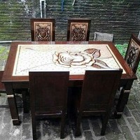 meja makan jati, meja makan ukiran jepara, mebel jepara, furniture