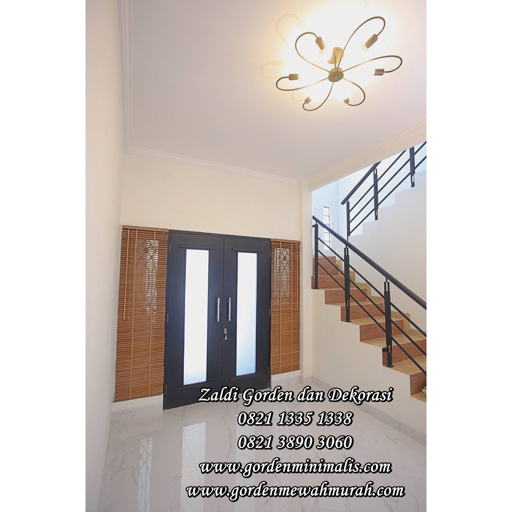 Gorden kayu wooden blind krey kayu tirai gulung