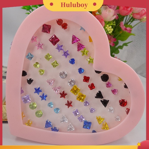 Hu Hu Hu Hu Hu Alat Bantu Pasang Kacamata♡ 72pcs Anting Tusuk Wanita Bentuk Hati / Bintang / Bulat / Kotak