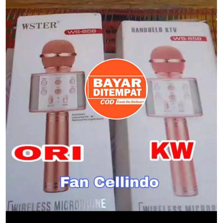 ((BISA COD)) Mic Wster ws858 Original/ws858 ori/ Mic Bluetooth  Karaoke Portable/mic ws858 original