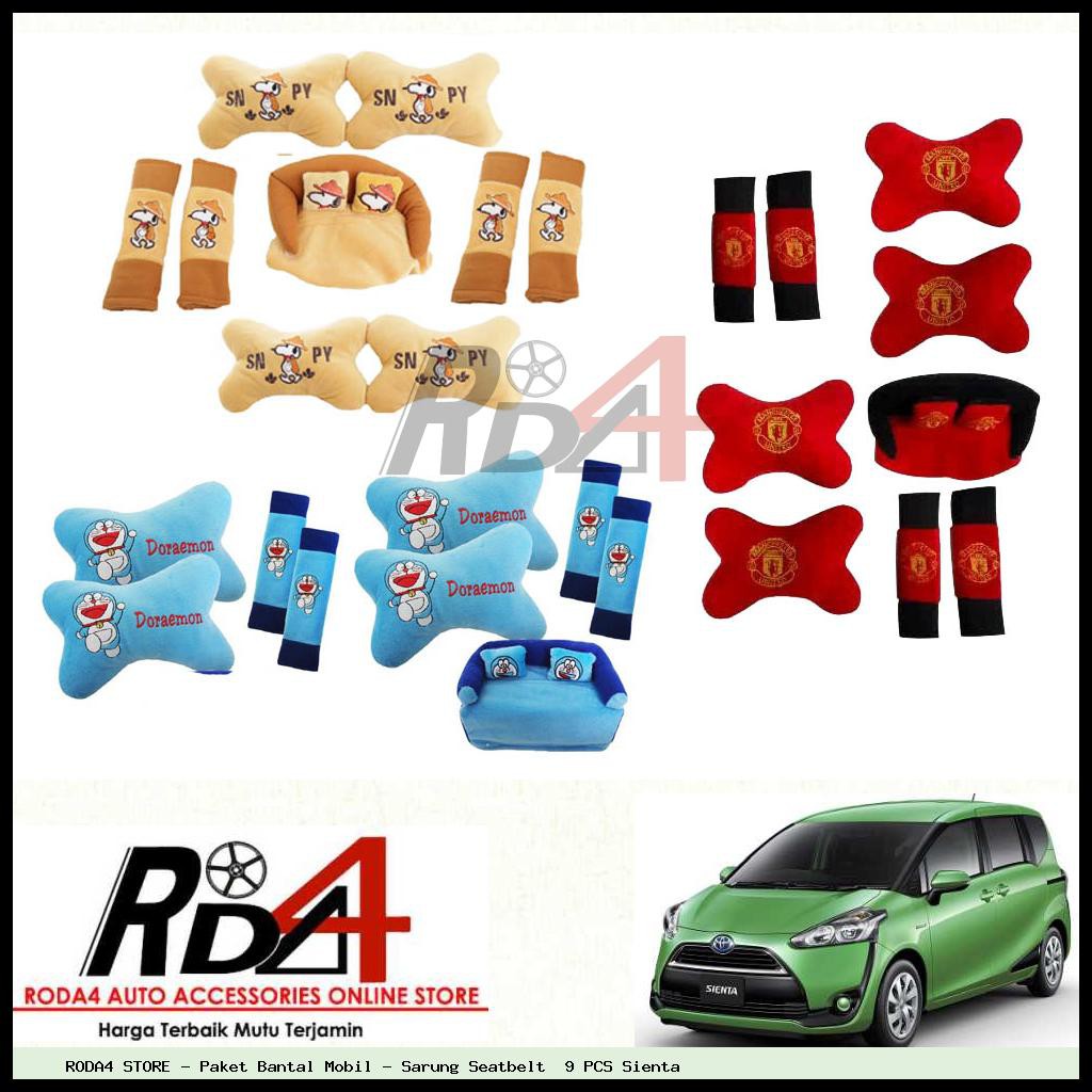 Paket Bantal Mobil - Sarung Seatbelt  9 PCS Sienta