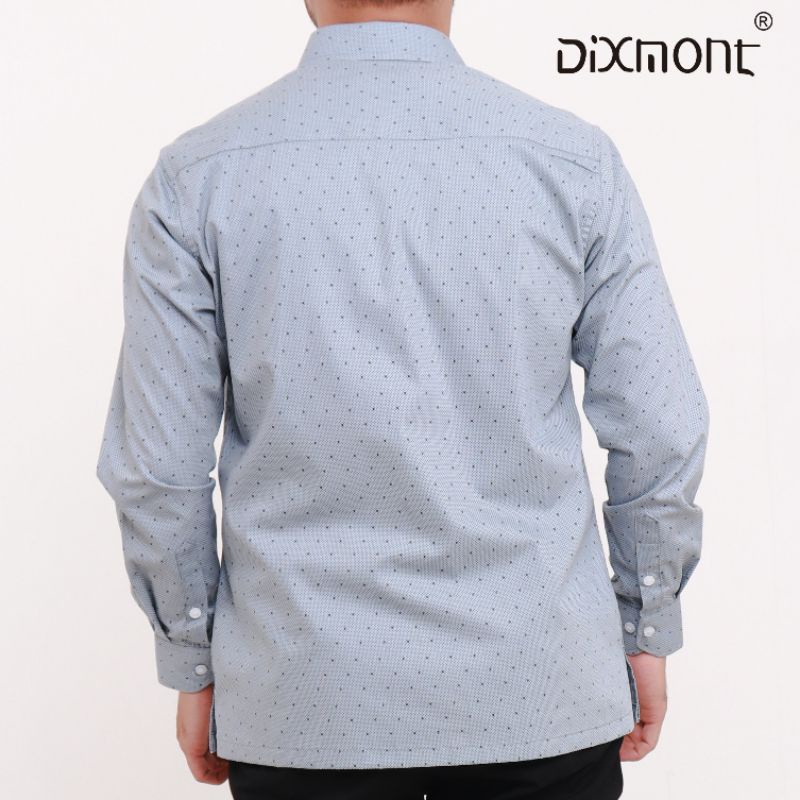 Dixmont Kemeja Pria Basic Formal Motif Lengan Panjang Hem ML01821