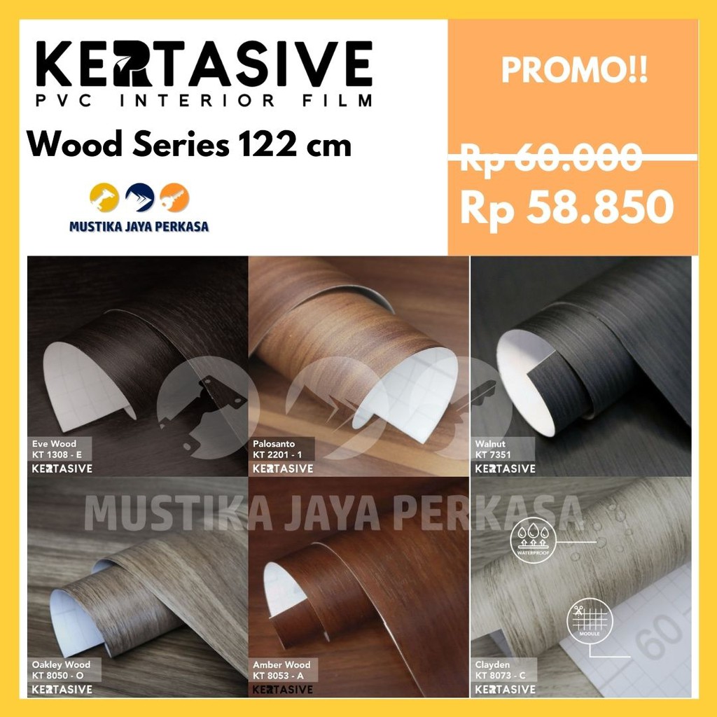 Kertasive Wood Series 1 Decosheet Sticker PVC interior Film Murah