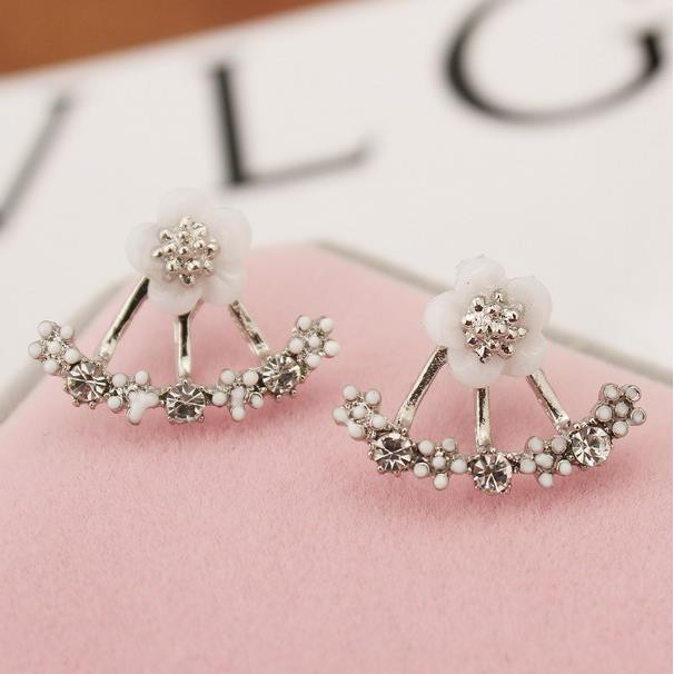 Anting Tindik Mini Wanita MELATI B07 Korea Fashion Women Diamond Ear Jacket Earring Giwang Cewek