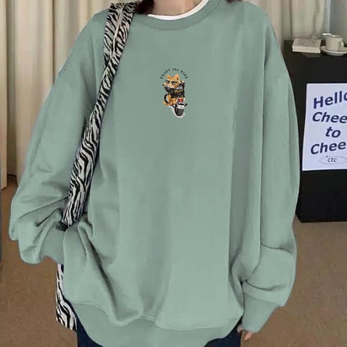 SWEATER UNISEX ENJOY THE RIDE FLEECE TEBAL HALUS TERBARU,