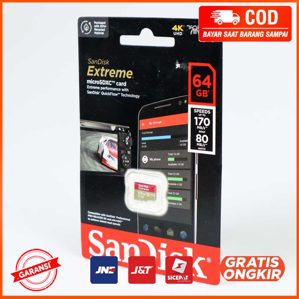 Sandisk MicroSDXC Extreme V30 A2 U3 4K - 64GB - H-064G