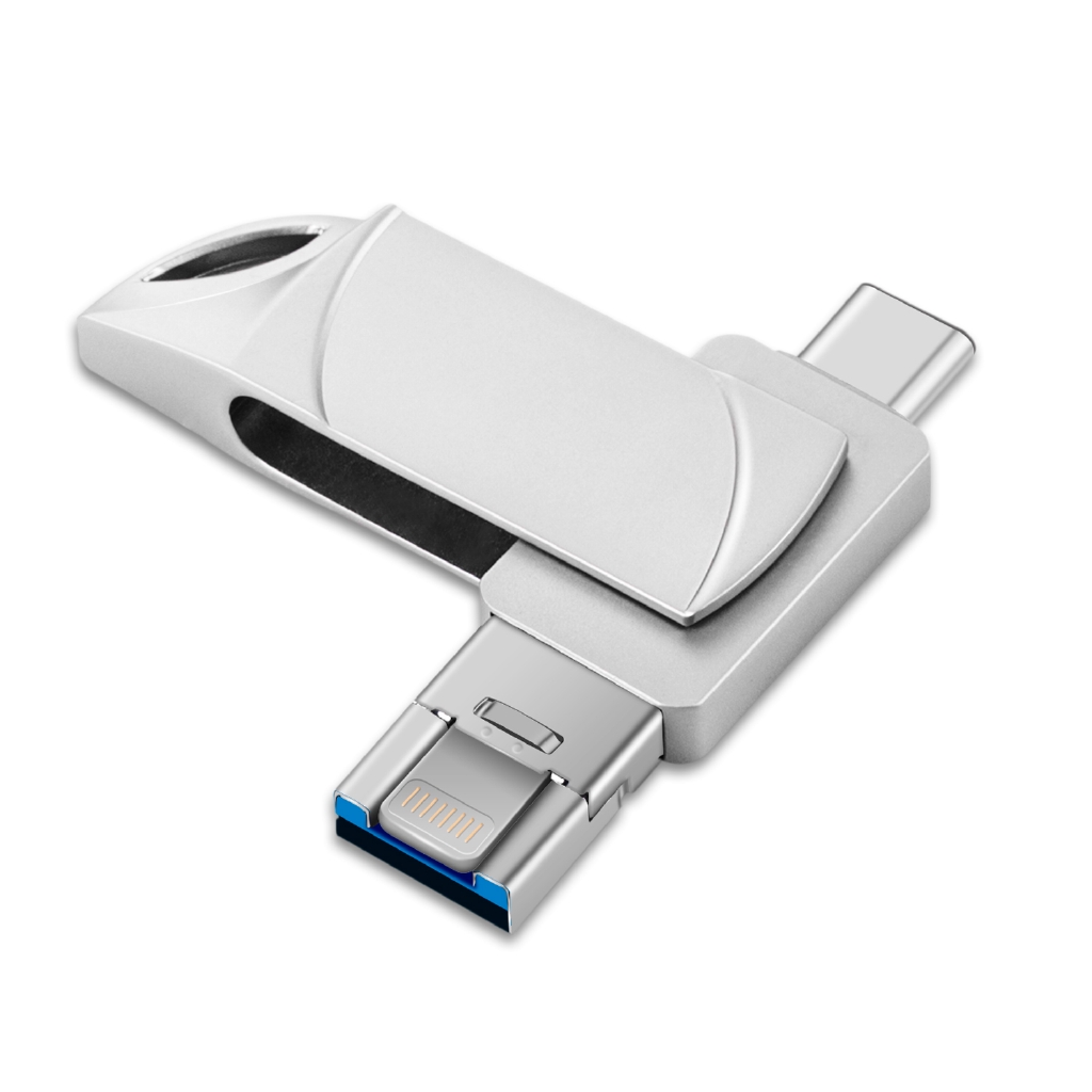 USB Tipe C 3 In 1 Untuk iPhone Android Notebook USB Flash Drive 16GB 32GB 128GB 512GB