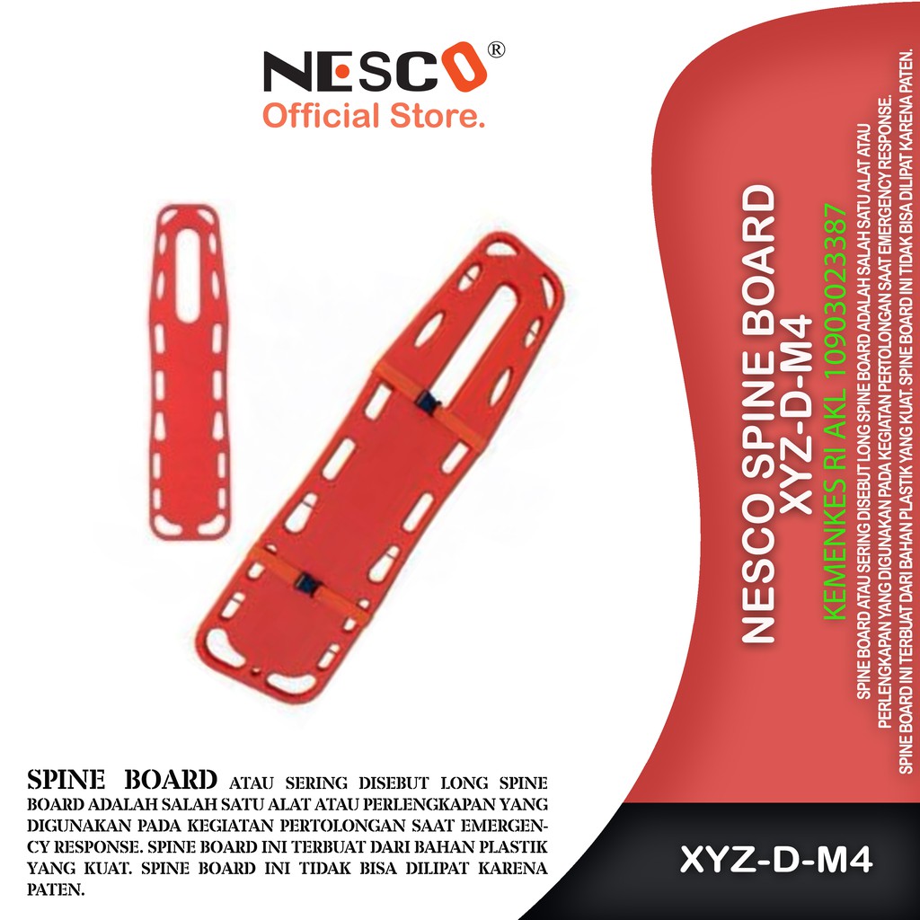 Nesco Spine Board, Type Yxz-D-M4 / Tandu Spinal