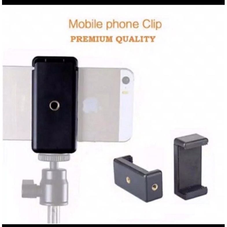 HOLDER PHONE CLAMP PREMIUM 2 LUBANG BAUT SAMBUNGAN CAMERA GOPRO TRIPOD