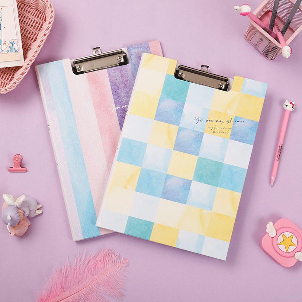 Agustina A4 Clipboard Organizer File Folder Perlengkapan Kantor Memo Klip Dengan Lubang Gantung Alas Tulisan A4 Paperboard Document Board Clip