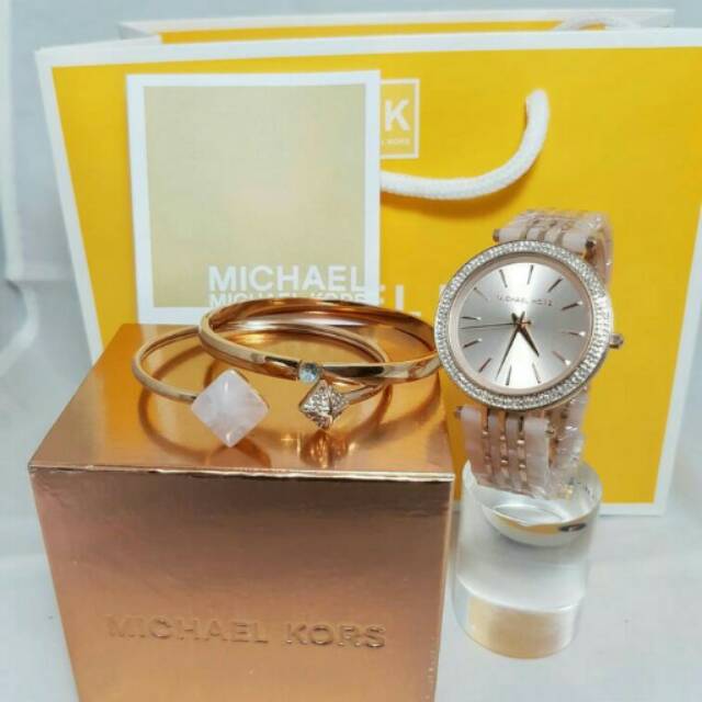 Jam Tangan Cantik Wanita Michael Kors MK-4327 Original BM Fullset 2 Gelang